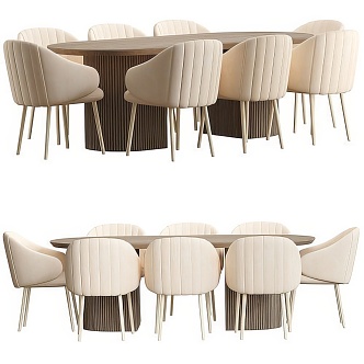 Nordic Dining Tables and Chairs 3d model