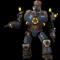 Smart Machine With Metallic Body Glowing Lights Mechanical Arms And Detailed Joints