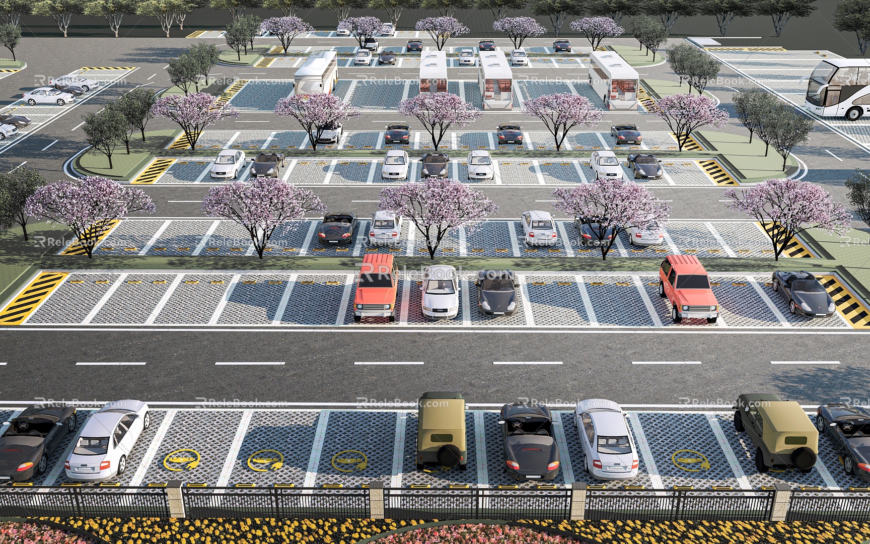 Modern parking lot Ecological parking lot Outdoor parking lot Wenchuang parking lot model