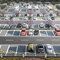 Eco Friendly Parking Lot With Trees And Parked Cars In Green Sustainable Design