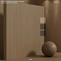 Light Toned Wooden Wall Paneling with Simple Decorative Sphere in Modern Interior