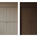 Modern Interior Wooden Double Doors Light Beige And Dark Brown Design For Elegant Home Decor