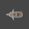 Game Movie Pirate Ship Character With White Sail Skull Flag And Figurehead Design