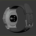 Fashionable Smartwatch Accessory With Gray Strap Round Dial And Digital Fitness Tracking Screen