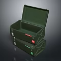 Green Durable Plastic Storage Boxes Stacked With Open Lid For Household Organizing Items