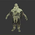 3D Rendered Fantasy Mythical Creature Character With Hooded Cloak And Ornate Belt