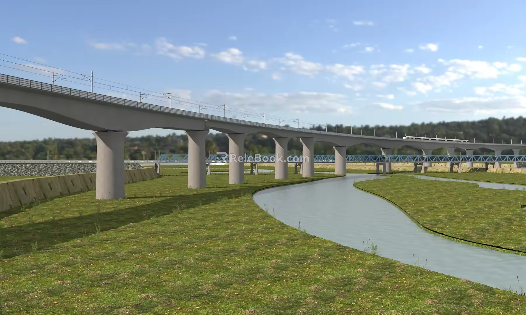 railway bridge 3d model