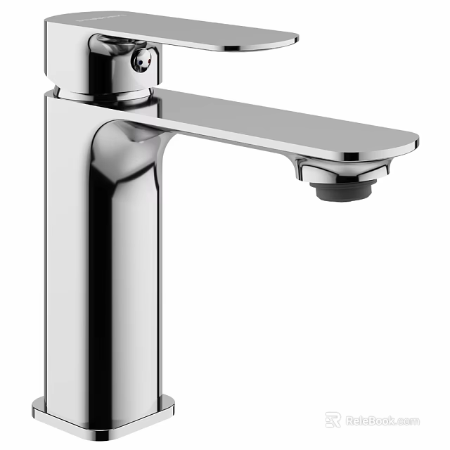 Modern Single Handle Chrome Faucet With Sleek Metal Construction And Design 3d model 