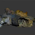 Cartoon Style Colorful Cave Interior With Round Holes And Textured Surfaces