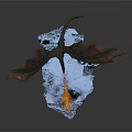Realistic Dragon With Extended Wings Standing On Icy Surface Spitting Flame