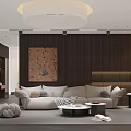 Modern Boutique Showroom Interior With Dark Wooden Wall White Counter Display Items And Black Chairs