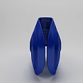 Blue Modern Single Chair with Sleek Curved Design and Smooth Shiny Surface