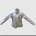 White Fleece Jacket With Zippered Front Stand Up Collar And Long Sleeves