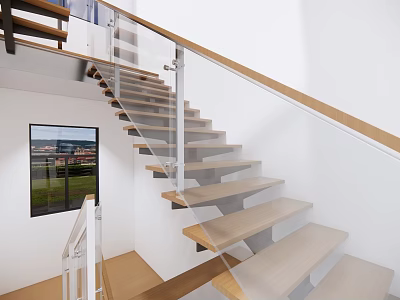 Wooden Stairs Corner Stairs Indoor Stairs Suspended Stairs Metal Stairs Glass Stairs 3d model