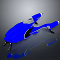 Futuristic Blue Flying Vehicle Model With Aerodynamic Structure And Shiny Surface Design