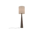 Modern Floor Lamp with Linen Lampshade and Walnut Wooden Stand
