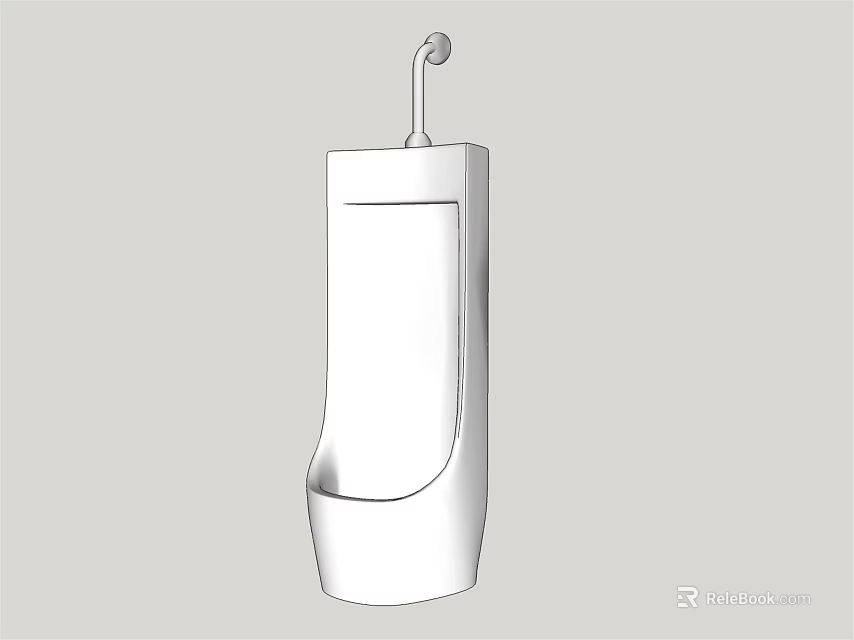 Modern Sleek White Ceramic Urinal Design For Home Bathroom Interior 3d model