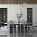 Modern Dining Table and Chair Combination Dining Table and Chair 3d model