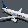 Modern Fighter Jet SSJ100 Model With Blue Tail And Aerodynamic Design