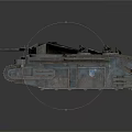 Military Tank With Heavy Armor Tracked Wheels Turret And Detailed Exterior