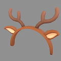 Cute Brown Antler Headband Hat with Soft Ears for Festive Occasions