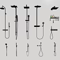 Shower Combination Bathroom Hardware Top Type Shower Faucet Head 3d model