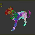 Vibrant Purple Game Fantasy Creature With Horns Striped Body And Curled Tail Design