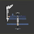 Space Mission Equipment Showcasing Space Shuttle Docked With Modular Space Station And Solar Panels