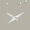 Modern Unique Geometric Chandelier Hanging From White Ceiling In Interior Space With Structural Design 3d model