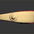 Ornate Red And Gold Magic Staff With Sphere Accent And Ribbon Decoration