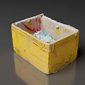 Yellow Textured Storage Box For Organizing Household Items And Small Accessories
