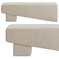 Comfortable Plush Sofa Bench With Brown Beige Upholstery And Wooden Legs