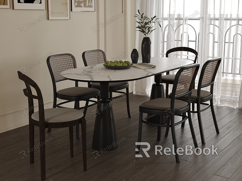 French Dining Table and Chair model