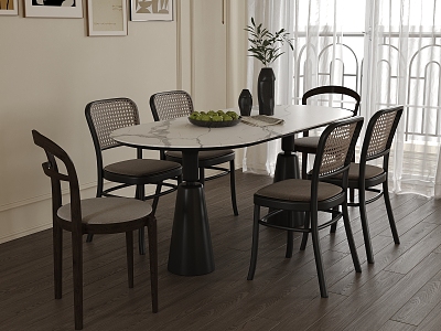 French Dining Table and Chair model