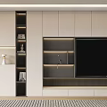 Modern TV Cabinet Design With Storage Compartments And Open Shelves 3d model