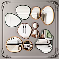 modern mirror shaped mirror group 3d model