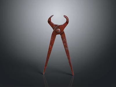 Rusty Red Hardware Pliers Tool With Classic Design And Metal Construction 3d model