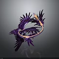 Vibrant Mythical Purple Pink Dragon Creature With Circular Body Feathered Wings And Tail