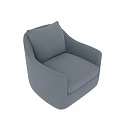 Light Blue Fabric Upholstered Leisure Chair With Curved Armrests And Modern Design