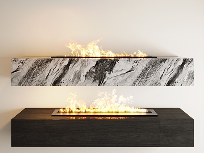 Modern Fireplace Electronic Fireplace Flame Gas Fireplace Components 3d model