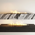 Modern Fireplace Electronic Fireplace Flame Gas Fireplace Components 3d model