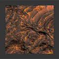 3D Rendered Volcanic Terrain Featuring Fractured Surface And Molten Lava Textures