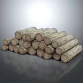 Natural Wood Logs Neatly Stacked As Rustic Home Decor And Heating Material