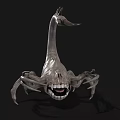 Mythical Monster Creature with Long Neck Multiple Legs and Sharp Teeth 3d model