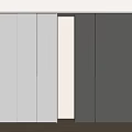 White and Dark Gray Modern Wardrobes with Smooth Panels and Long Handles