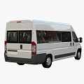White Commercial Minibus With Multiple Passenger Seats Spacious Windows And Rear View