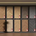 Floor Tiles In Various Colors And Patterns Displayed On Black Rack