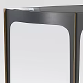 Modern Console Table With Gold Metal Frame And Black Sleek Top Design