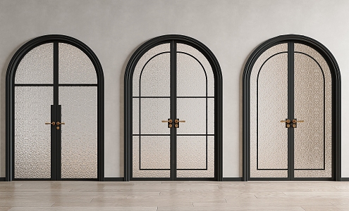 French Double Door Glass Door Frosted Glass Door Glass Double Door Arch Glass Door Arch 3d model