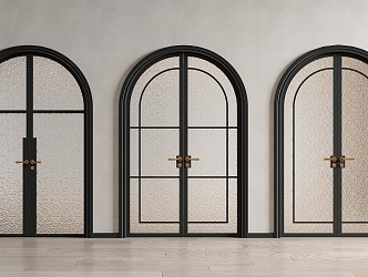 French Double Door Glass Door Frosted Glass Door Glass Double Door Arch Glass Door Arch 3d model